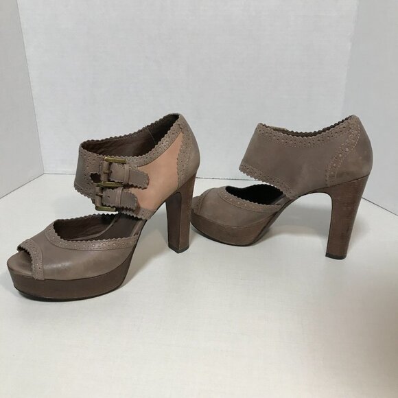 Halogen 80’s Inspired platform sandal Leather "Lynden' 6 M - Picture 10 of 12